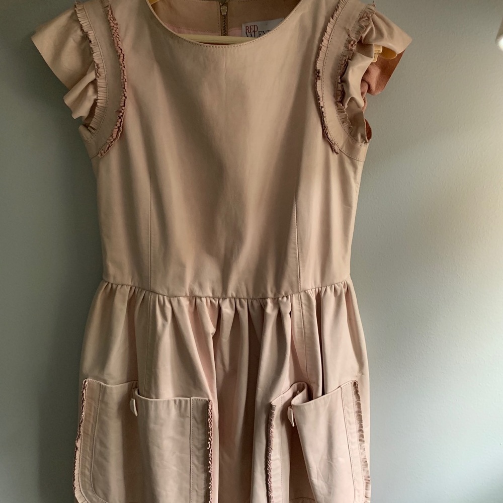 Authentic Red Valentino Pink leather dress sz 0-2